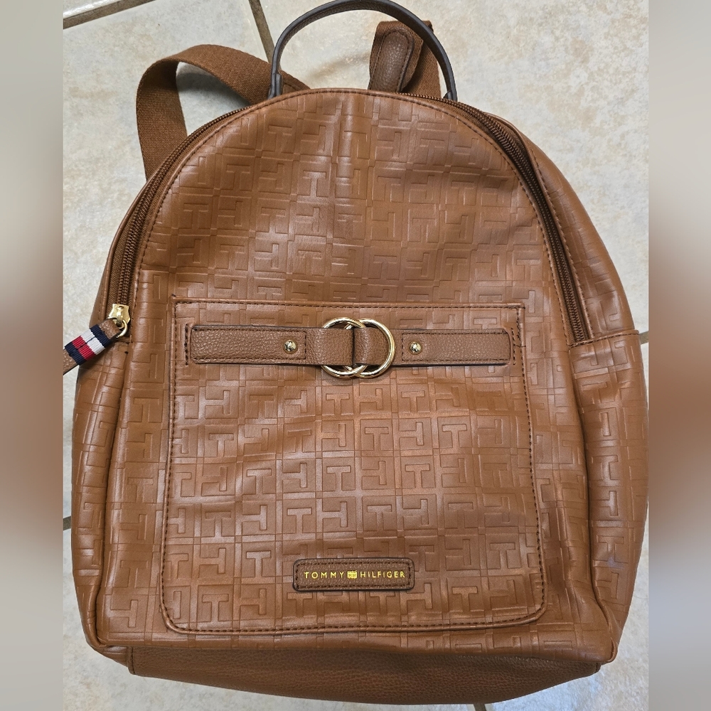 Tommy Hilfiger Classic Vegan Leather Backpack Purse Bag NWOT Preppy Americana